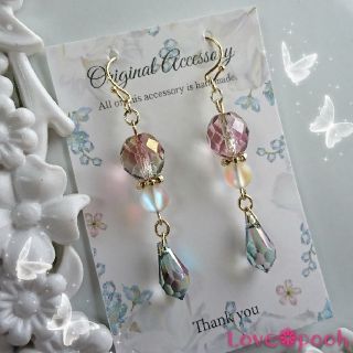 スワロフスキー(SWAROVSKI)の大人な煌めき☆*°スワロ×ルナフラッシュのピアス(イヤリング・樹脂などに変更可)(ピアス)