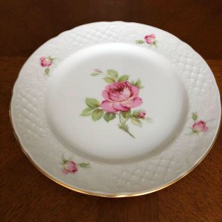 マイセン(MEISSEN)のババリア★ピンクローズ★デザート皿3枚とウェッジウッド★アイシス★トリオ2セット(食器)