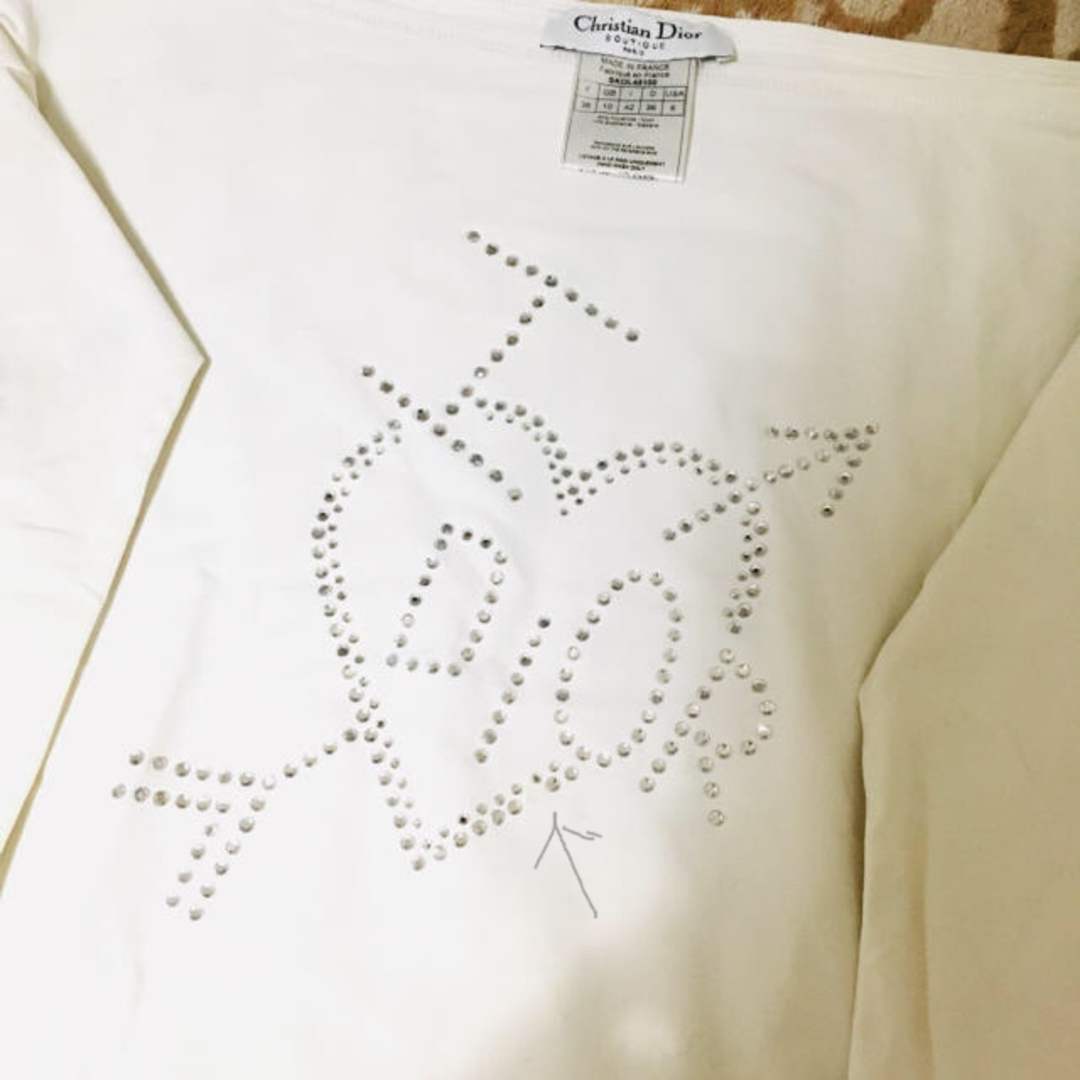 Dior(ディオール)のDior ロンT ラインストーン レディースのトップス(Tシャツ(長袖/七分))の商品写真