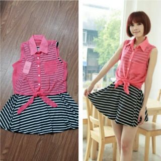 シフォンシャツ&ボーダーワンピのセット☆(セット/コーデ)