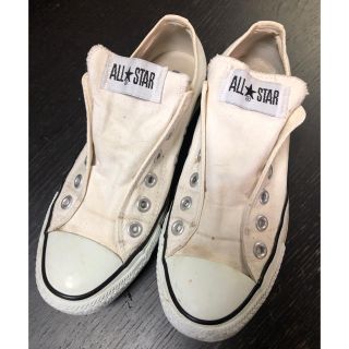 コンバース(CONVERSE)のオールスター コンバース  スリッポン ヒモなし 白 24.0cm(スニーカー)