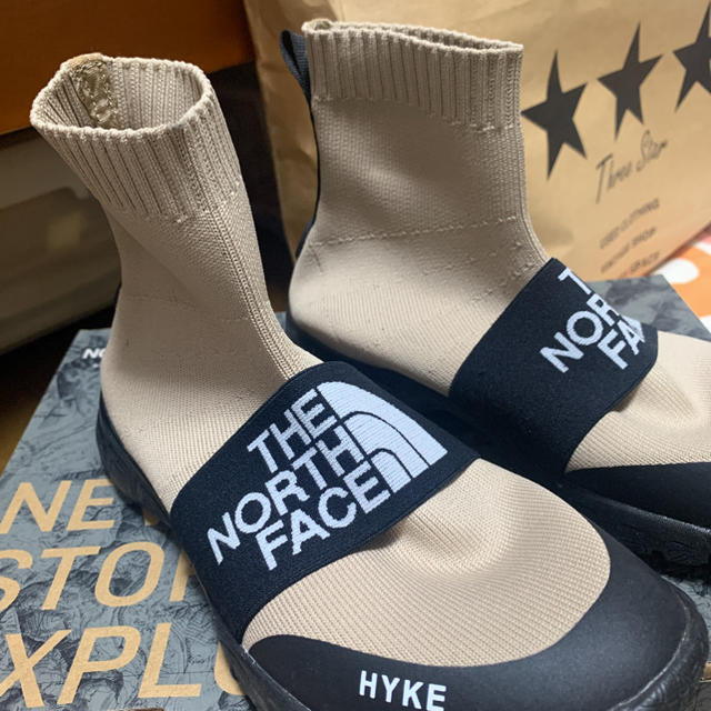 HYKE× THE NORTH FACE テックニットスニーカー タン 23cm