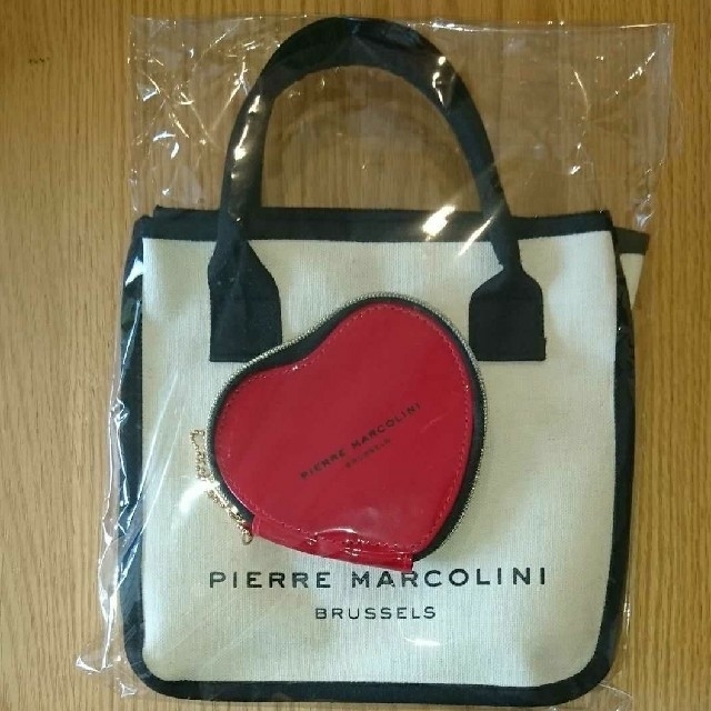 宝島社(タカラジマシャ)の【PIERRE MARCOLINI】スクエアトートバッグ＆ハート型ポーチ レディースのバッグ(トートバッグ)の商品写真