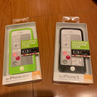 エレコム(ELECOM)のiPhone 5用シリコンケース＆液晶保護フィルム2個セット★未使用品(iPhoneケース)