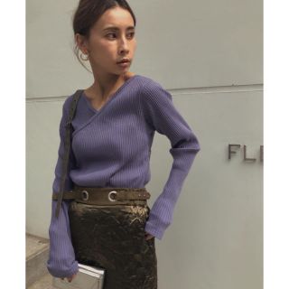 アメリヴィンテージ(Ameri VINTAGE)のAmeri vintage BELTED LAYERED RIB TOP(カットソー(長袖/七分))