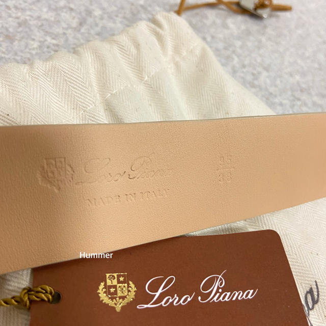 LORO PIANA(ロロピアーナ)の完全正規品　ロロピアーナ　クロコダイル　ベルト　未使用　純正袋 タグ 95cm メンズのファッション小物(ベルト)の商品写真