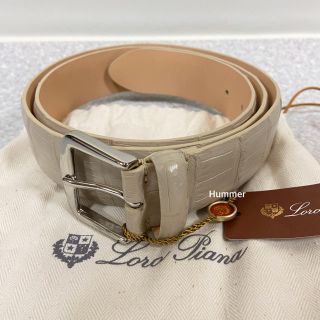 ロロピアーナ(LORO PIANA)の完全正規品　ロロピアーナ　クロコダイル　ベルト　未使用　純正袋 タグ 95cm(ベルト)