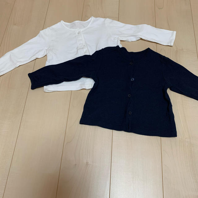 UNIQLO(ユニクロ)のユニクロ　カーディガン　2着セット キッズ/ベビー/マタニティのキッズ服女の子用(90cm~)(カーディガン)の商品写真