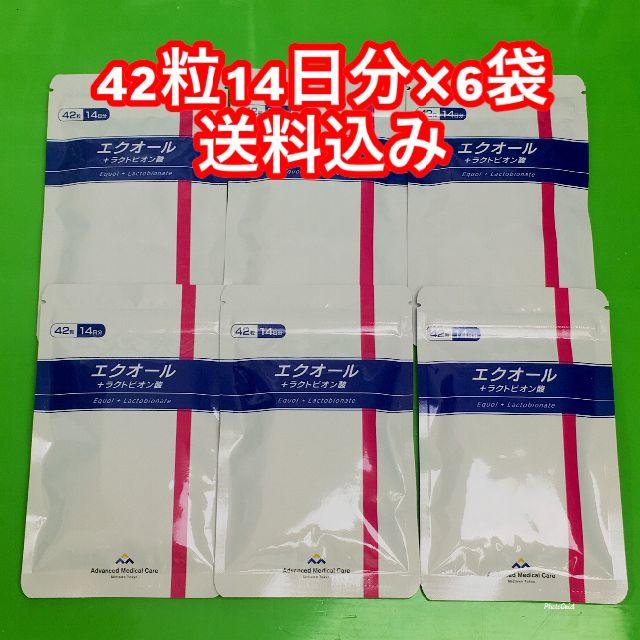 エクオール + ラクトビオン酸 42粒14日分×6袋セット 新品未開封 送料込