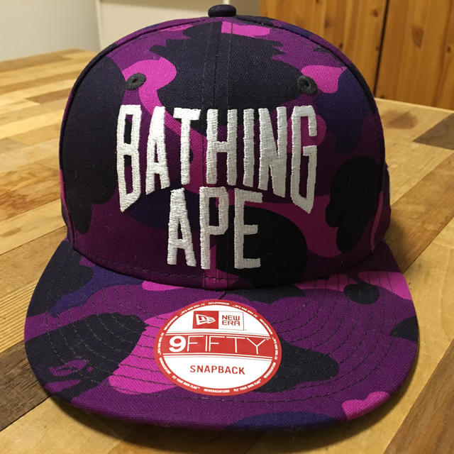 A BATHING APE エイプ NEWERA 迷彩 紫 パープル キャップ