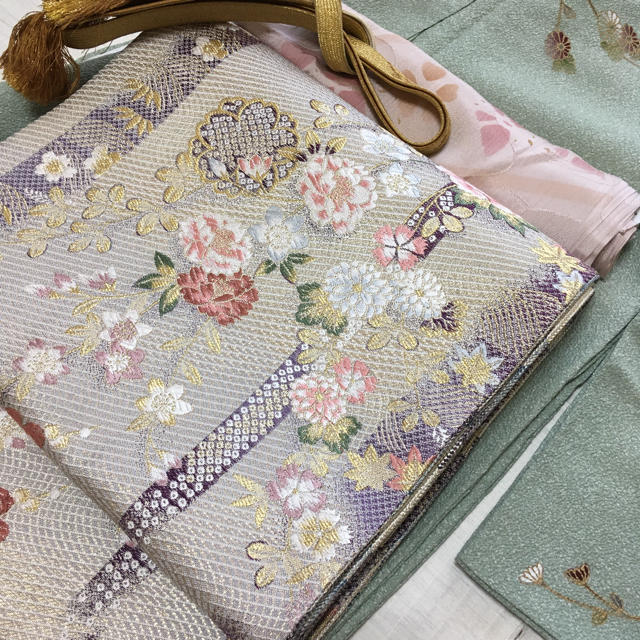 超爆安 正絹 袋帯 花々 きもののやまと 六通 帯 - impladente.com.br