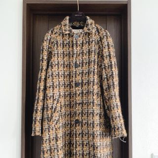 新品 MARNI 黒 ブラック ツイード コート