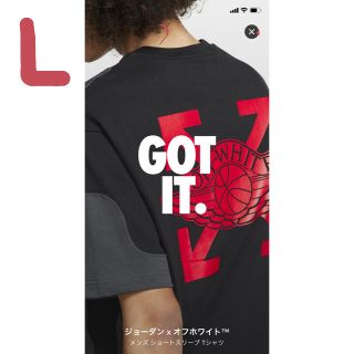 オフホワイト(OFF-WHITE)のジョーダン　オフホワイト　Tシャツ　Lサイズ(Tシャツ/カットソー(半袖/袖なし))