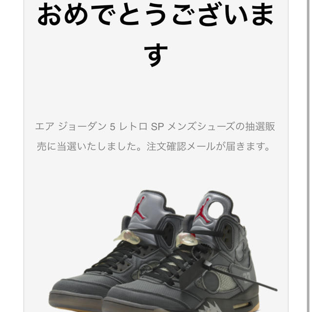 NIKE(ナイキ)のジョーダン5 オフホワイト 27 off-white×air  jordan5 メンズの靴/シューズ(スニーカー)の商品写真