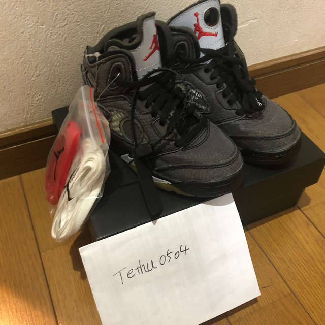 低価格で大人気のキッズ靴NIKE OFF-WHITE airjordan5 エアジョーダン5 17cm horizonte.ce.gov.br