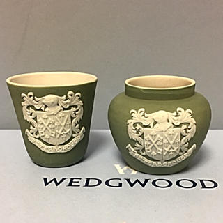 ウェッジウッド(WEDGWOOD)のアンティーク ディップ ジャスパー ウェッジウッド 花瓶 カップ  ミニチュア(花瓶)