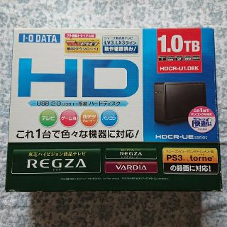 アイオーデータ(IODATA)の外付けハードディスク 1.0TB HDCR-U1.0EK(PC周辺機器)