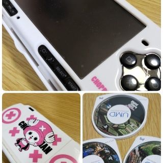 プレイステーションポータブル(PlayStation Portable)のPSP-3000 本体(ジャンク)+ソフト3個set(携帯用ゲーム機本体)