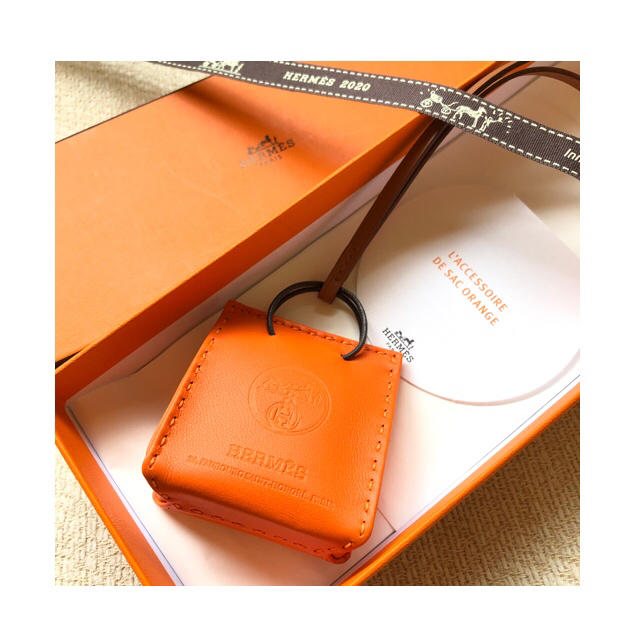 専用です☆エルメスHERMESサックオランジュチャームオレンジショップ袋型-