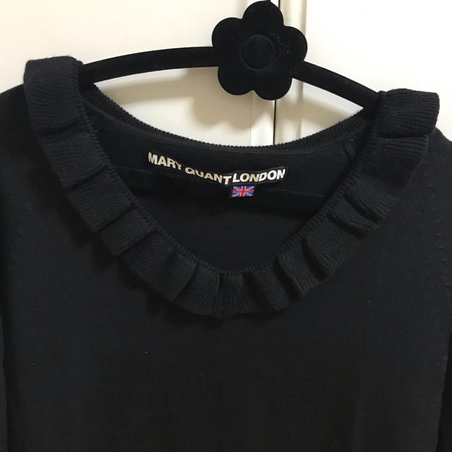 MARY QUANT(マリークワント)のマリークワント♦︎フリルニット♦︎ブラック♦︎サイズＭ レディースのトップス(ニット/セーター)の商品写真