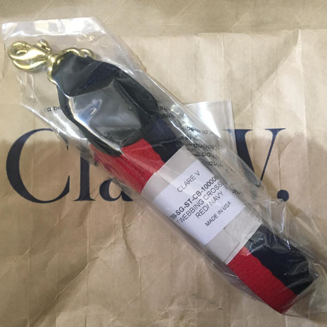 Clare V.  BAG STRAP バッグストラップ  RED/NAVY 2