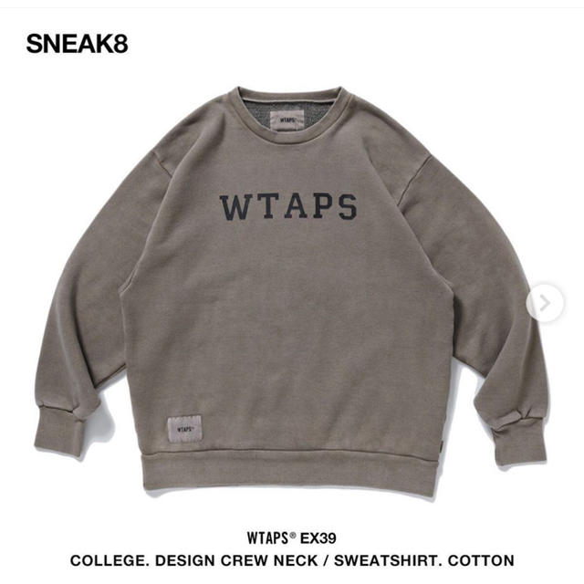 WTAPS COLLEGE DESIGN CREW NECK グレー　Sサイズ