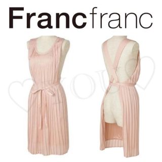 フランフラン(Francfranc)の新品未開封☆１点限定☆完売レア☆Francfranc☆プリーツエプロン☆ピンク(ひざ丈ワンピース)