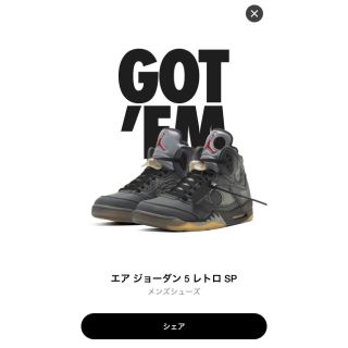 オフホワイト(OFF-WHITE)のエアジョーダン5 オフホワイト(スニーカー)