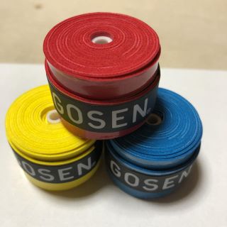 ゴーセン(GOSEN)のGOSENグリップテープ 3個 黒黄青(バドミントン)