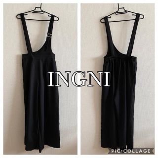 イング(INGNI)のINGNI サロペット 黒 ズボンタイプ(サロペット/オーバーオール)