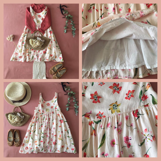 ZARA KIDS(ザラキッズ)のZARA girls ザラ｜桜ピンク❁︎ :*:ワンピース*̩̩̥୨୧˖110 キッズ/ベビー/マタニティのキッズ服女の子用(90cm~)(ワンピース)の商品写真