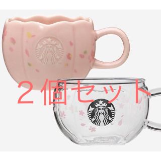 スターバックスコーヒー(Starbucks Coffee)のスターバックス　桜　マグカップ　耐熱　透明　スタバ　SAKURA サクラシェイプ(グラス/カップ)