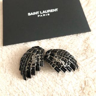 サンローラン(Saint Laurent)の新品サンローランパリ ブラックビジュー大振りイヤリング イヤークリップ(イヤリング)