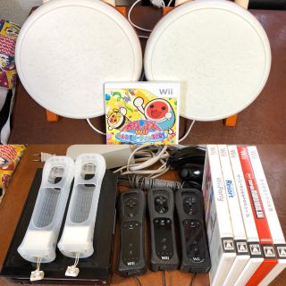 ウィー(Wii)の★おまけ有★任天堂Wii 本体、太鼓2個、ソフト6個、ヌンチャク2個★(家庭用ゲーム機本体)