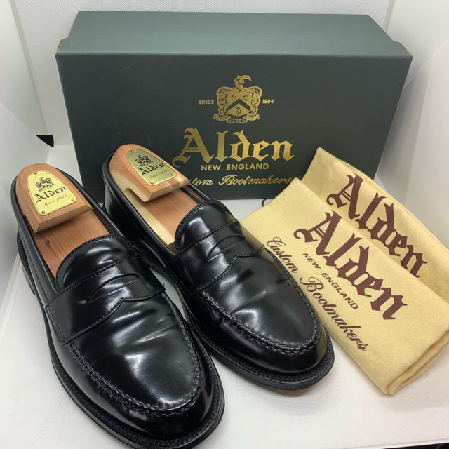 Alden(オールデン)の【極美品】 オールデン コードバン コイン ローファー 黒 6.5 25 6 7 メンズの靴/シューズ(ドレス/ビジネス)の商品写真