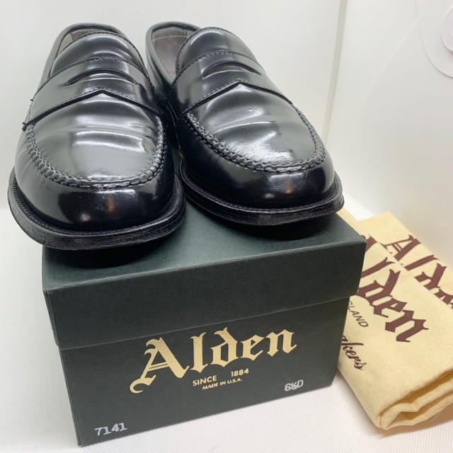 Alden(オールデン)の【極美品】 オールデン コードバン コイン ローファー 黒 6.5 25 6 7 メンズの靴/シューズ(ドレス/ビジネス)の商品写真