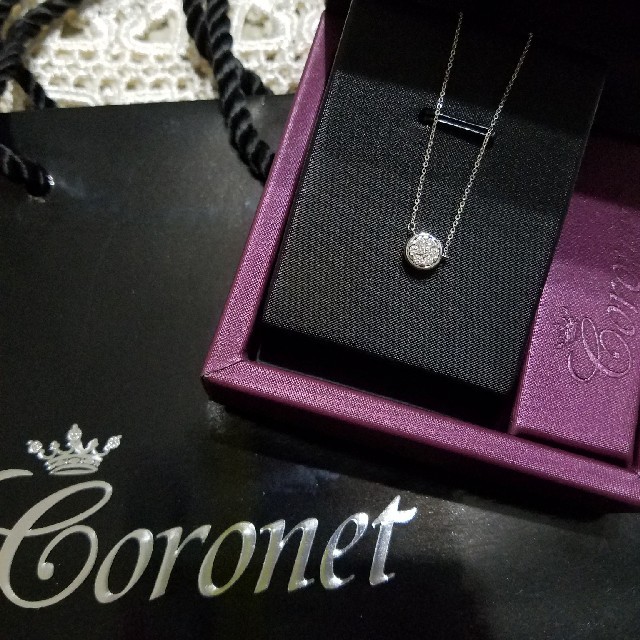 コロネット　K18WG ダイヤモンドネックレス　プレゼントにもアクセサリー