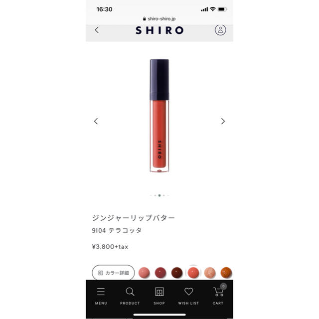 shiro(シロ)のSHIRO ジンジャーリップバター　テラコッタ コスメ/美容のベースメイク/化粧品(リップグロス)の商品写真