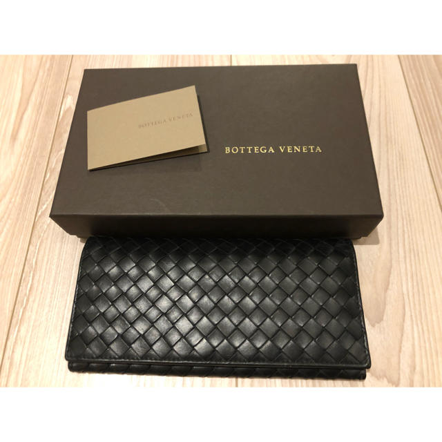 【BOTTEGA VENETA】訳あり 長財布 ブラック イントレ 黒 匿名配送