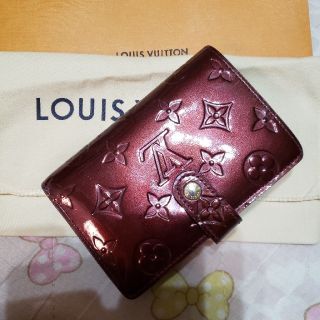 ルイヴィトン(LOUIS VUITTON)のルイヴィトン　がま口二つ折り財布　ヴェルニ　ボルドー(財布)