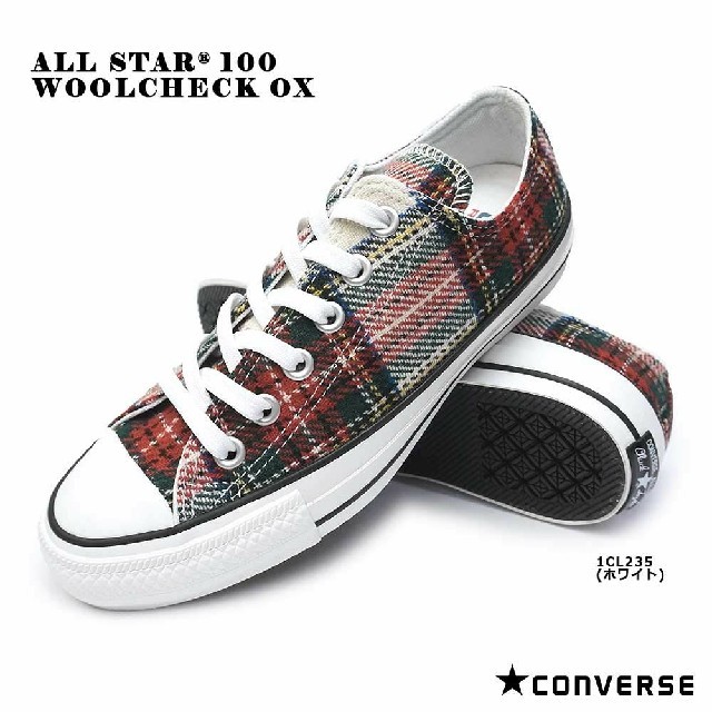 CONVERSE(コンバース)の最値定価8532円!新品!コンバース 100 ウールチェック スニーカー 27 メンズの靴/シューズ(スニーカー)の商品写真