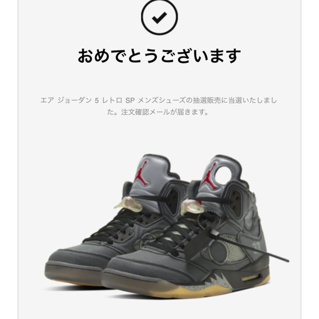 NIKE(ナイキ)のナイキ　ジョーダン5 オフホワイト　26センチ　【最安値】 メンズの靴/シューズ(スニーカー)の商品写真