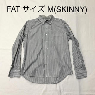 エフエーティー(FAT)のFATストライプシャツ　サイズ M(SKINNY表記) 白×黒(シャツ)