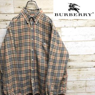 バーバリー(BURBERRY)の＊BURBERRYS＊バーバリー＊ノバチェック長袖シャツ＊刺繍ロゴ＊Mサイズ＊(シャツ)