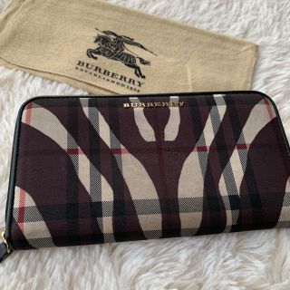 バーバリー(BURBERRY)の【BURBERRYバーバリーホースフェリーチェックゼブララウンドファスナー長財布(財布)