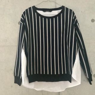 ザラ(ZARA)の【引越し処分】ザラ  素材切り替えシャツ M〜Lサイズ レディース(シャツ/ブラウス(長袖/七分))