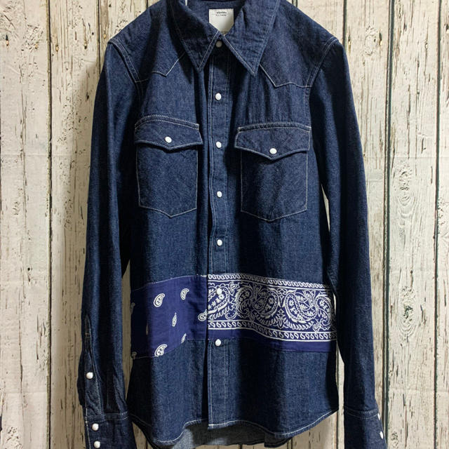 17年モデル Visvim バンダナ ペイズリー デニムシャツ シャツ