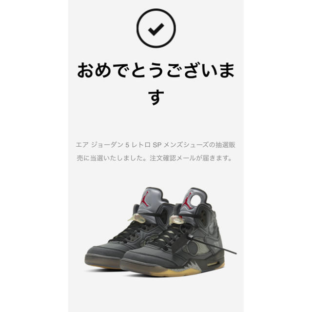 品質検査済 OFF-WHITE - ジョーダン5 オフホワイト スニーカー