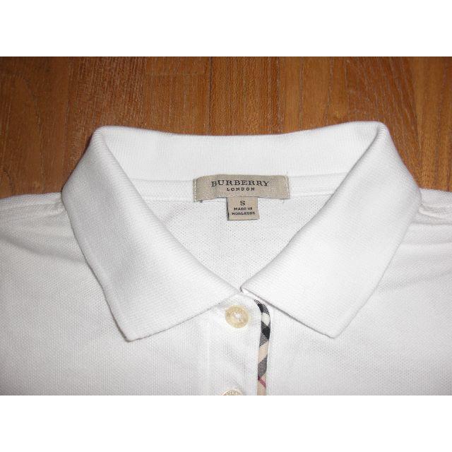 BURBERRY(バーバリー)の中古美品　バーバリーロンドン　半袖ポロシャツ　白　Ｓ レディースのトップス(ポロシャツ)の商品写真