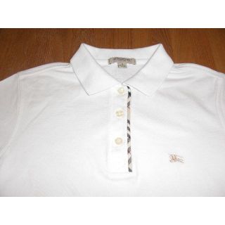 バーバリー(BURBERRY)の中古美品　バーバリーロンドン　半袖ポロシャツ　白　Ｓ(ポロシャツ)